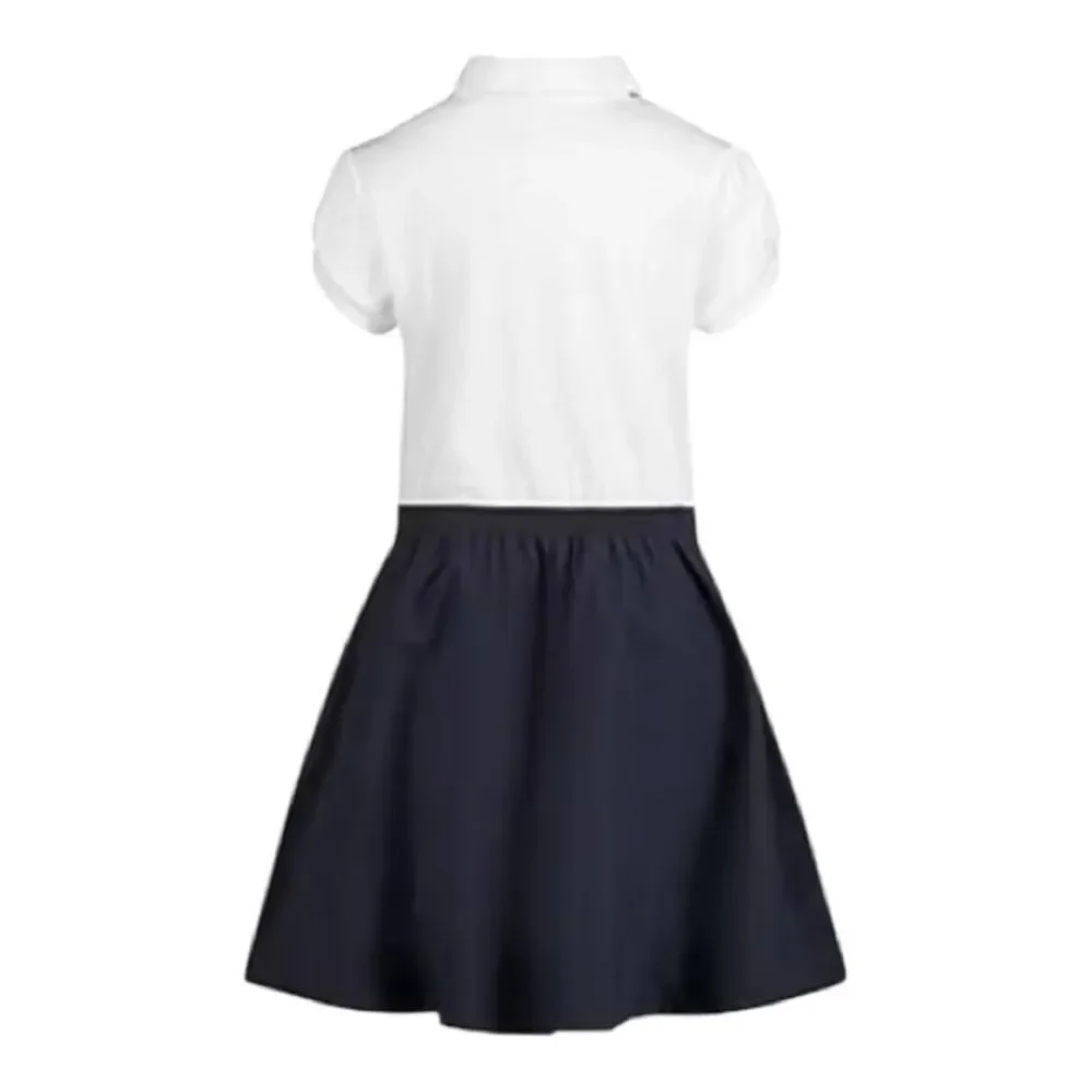 IZOD Girls Short Sleeve Cap Midi Shirt Dress-Size 7